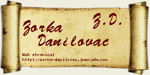 Zorka Danilovac vizit kartica